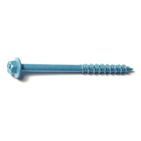 TORQUEMASTER Masonry Screw, 5/16" Dia., Hex, 4 in L, Steel Blue Ruspert, 50 PK 51220